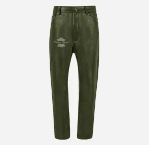 501 Leather Jeans For Men's Biker Style Leather Pants