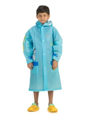 Boys' Blue Space Explorer Raincoat with Astronaut Graphic