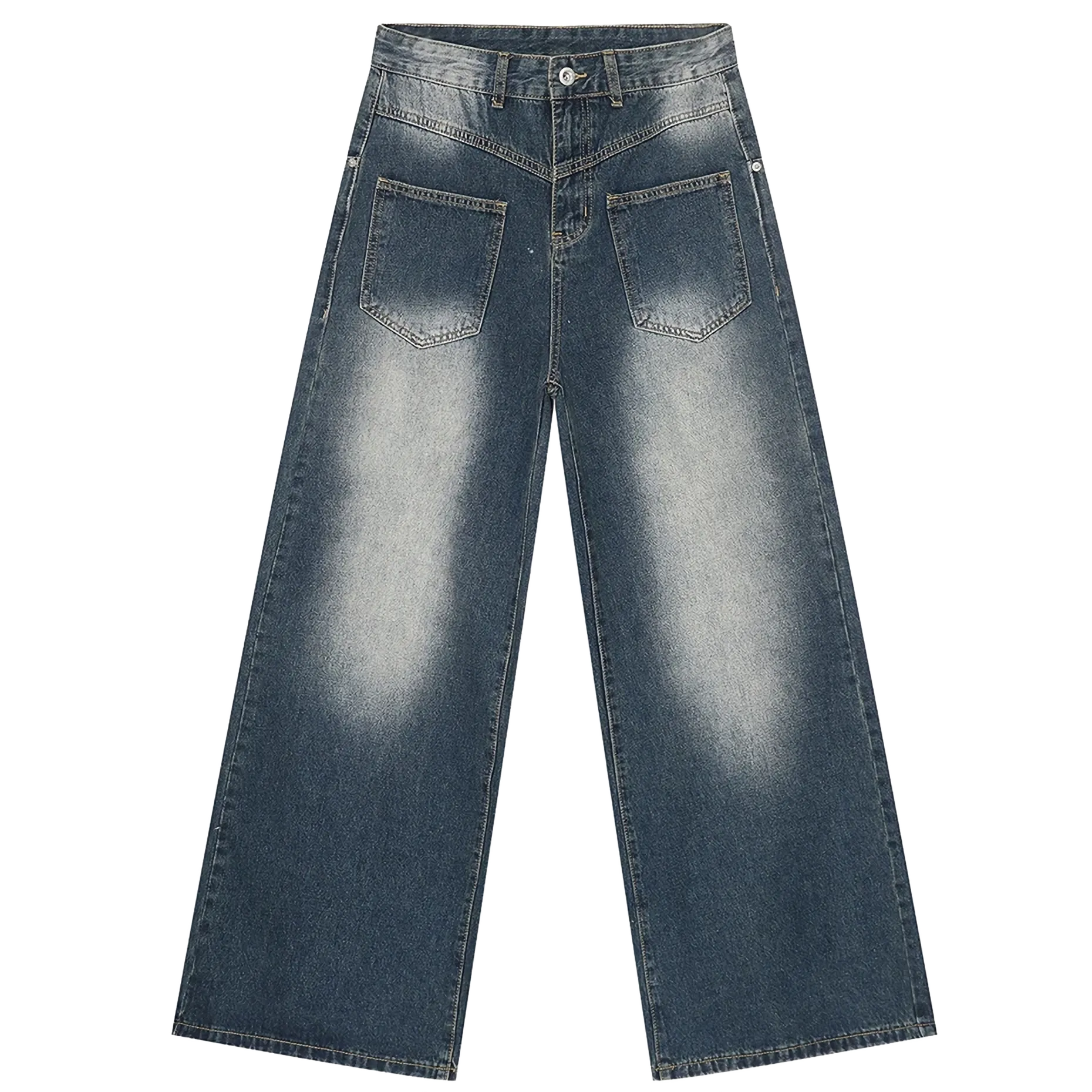 'Drift' Reverse Pocket Faded Blue Denim Jeans