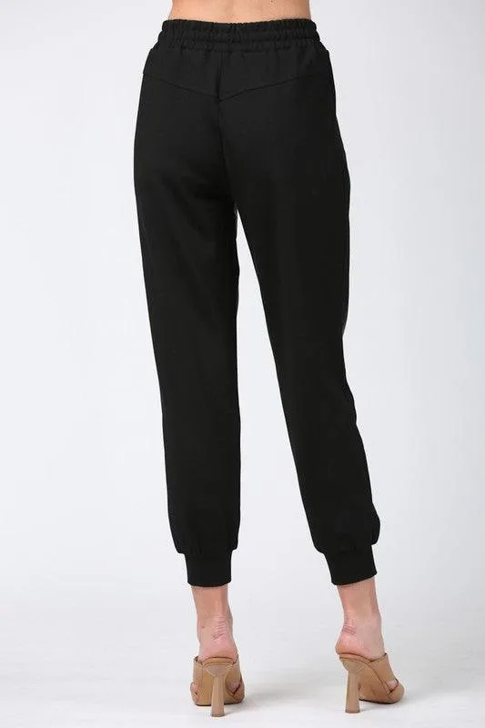 faux leather jogger pants