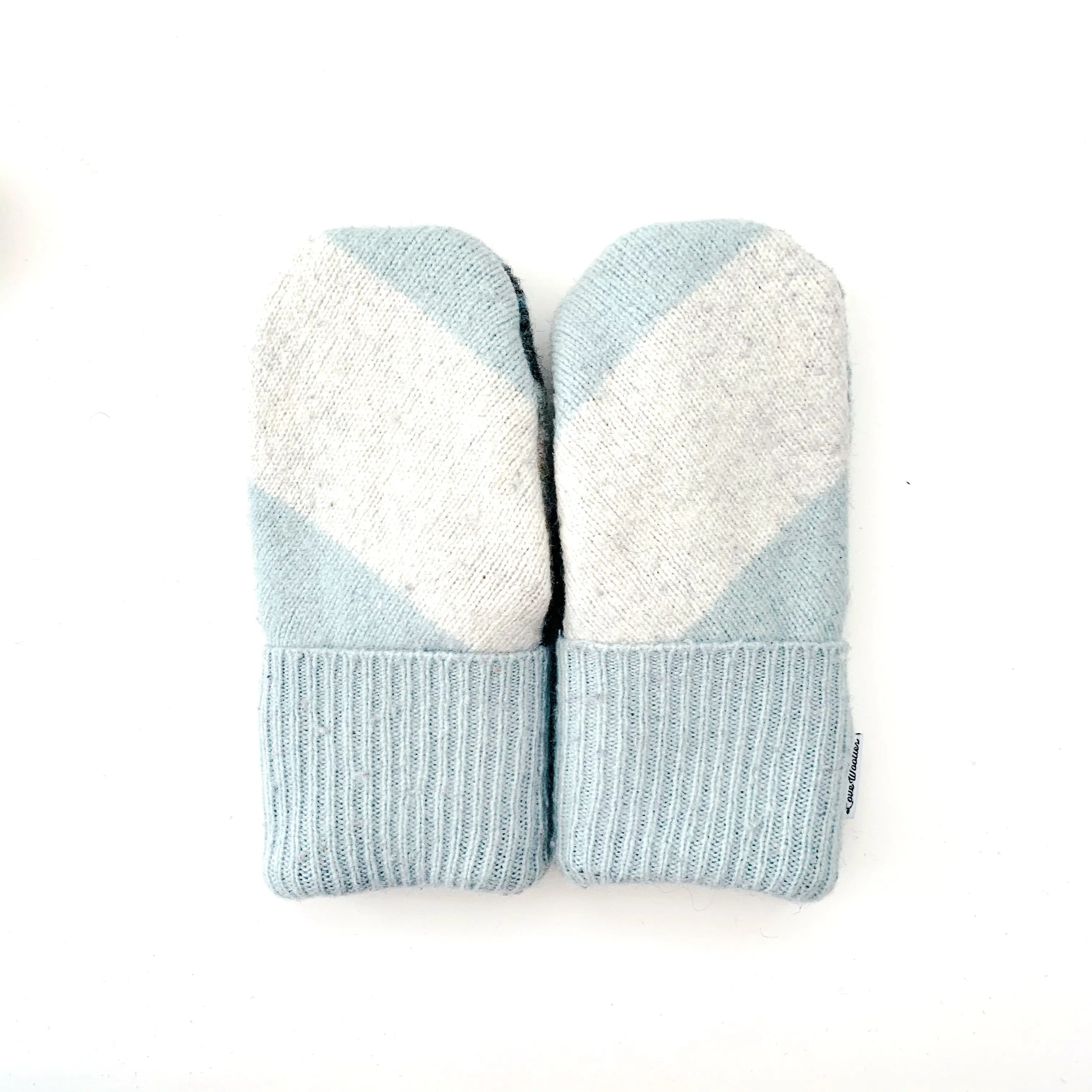 Large Kid's Wool Sweater Mittens | Ocean Side