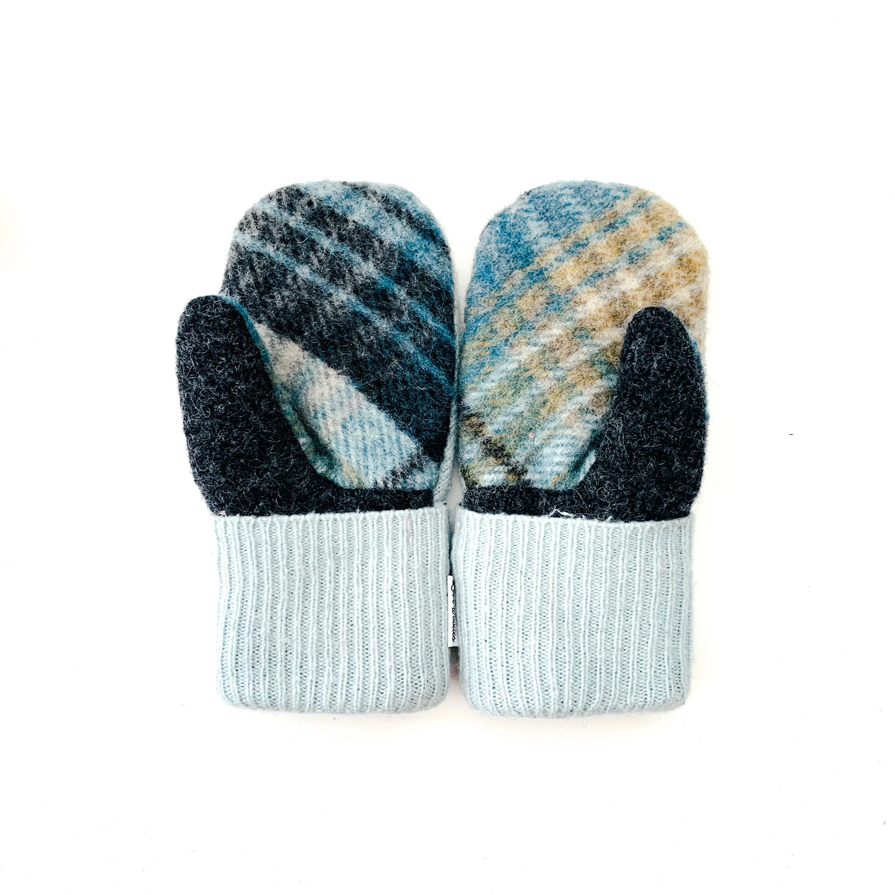 Large Kid's Wool Sweater Mittens | Ocean Side