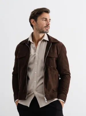 Lazio Suede Jacket Dark Brown