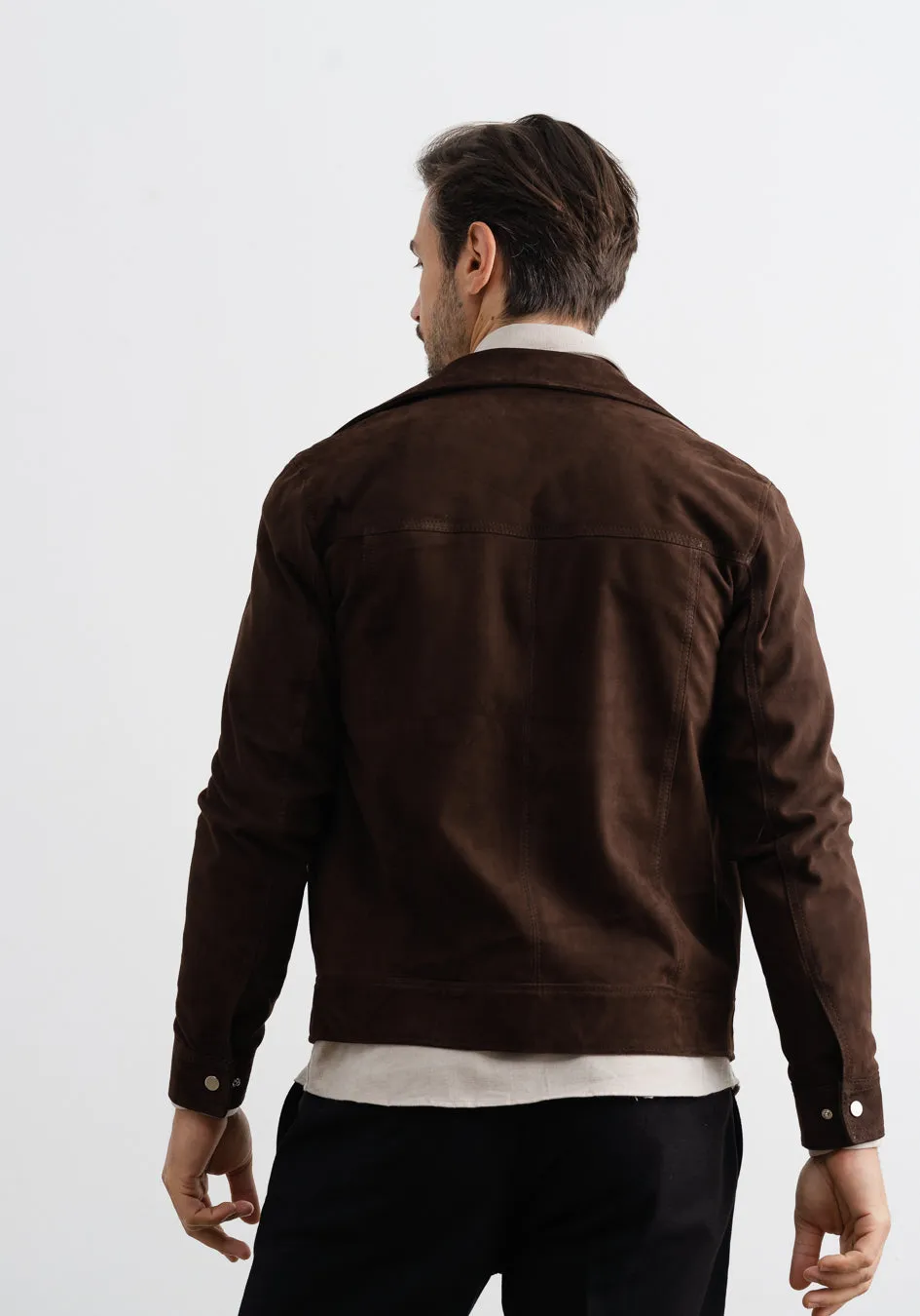 Lazio Suede Jacket Dark Brown