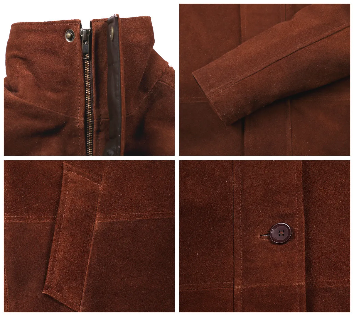 Leather Jackets Hub Men's SHERIFF WALT (ROBERT TAYLOR) COW SUEDE LEATHER COAT (Suede-Tan, Long Coat) - 1502774
