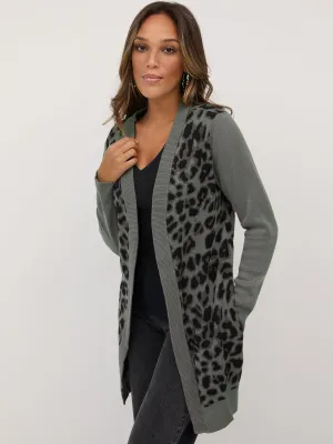 Leopard-Print Coatigan