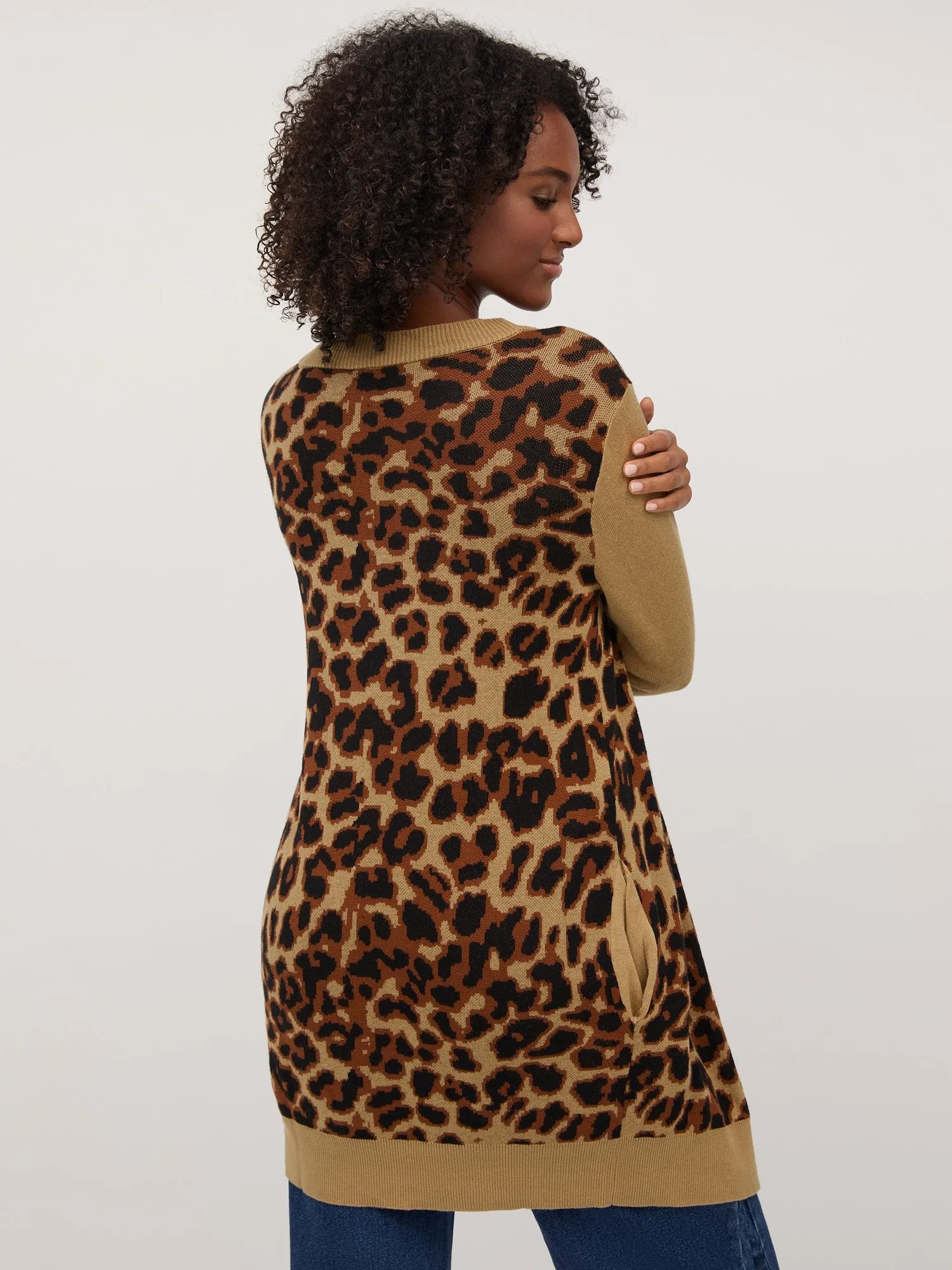 Leopard-Print Coatigan