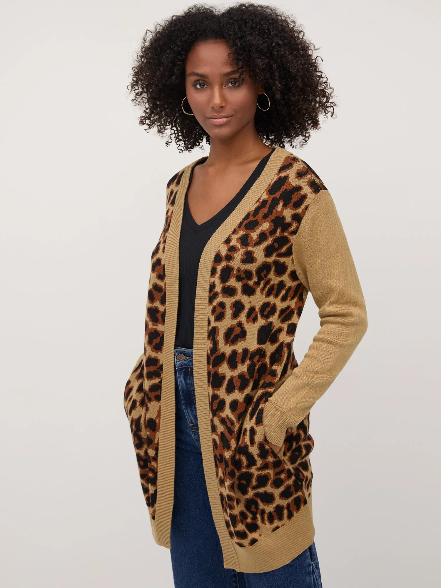 Leopard-Print Coatigan