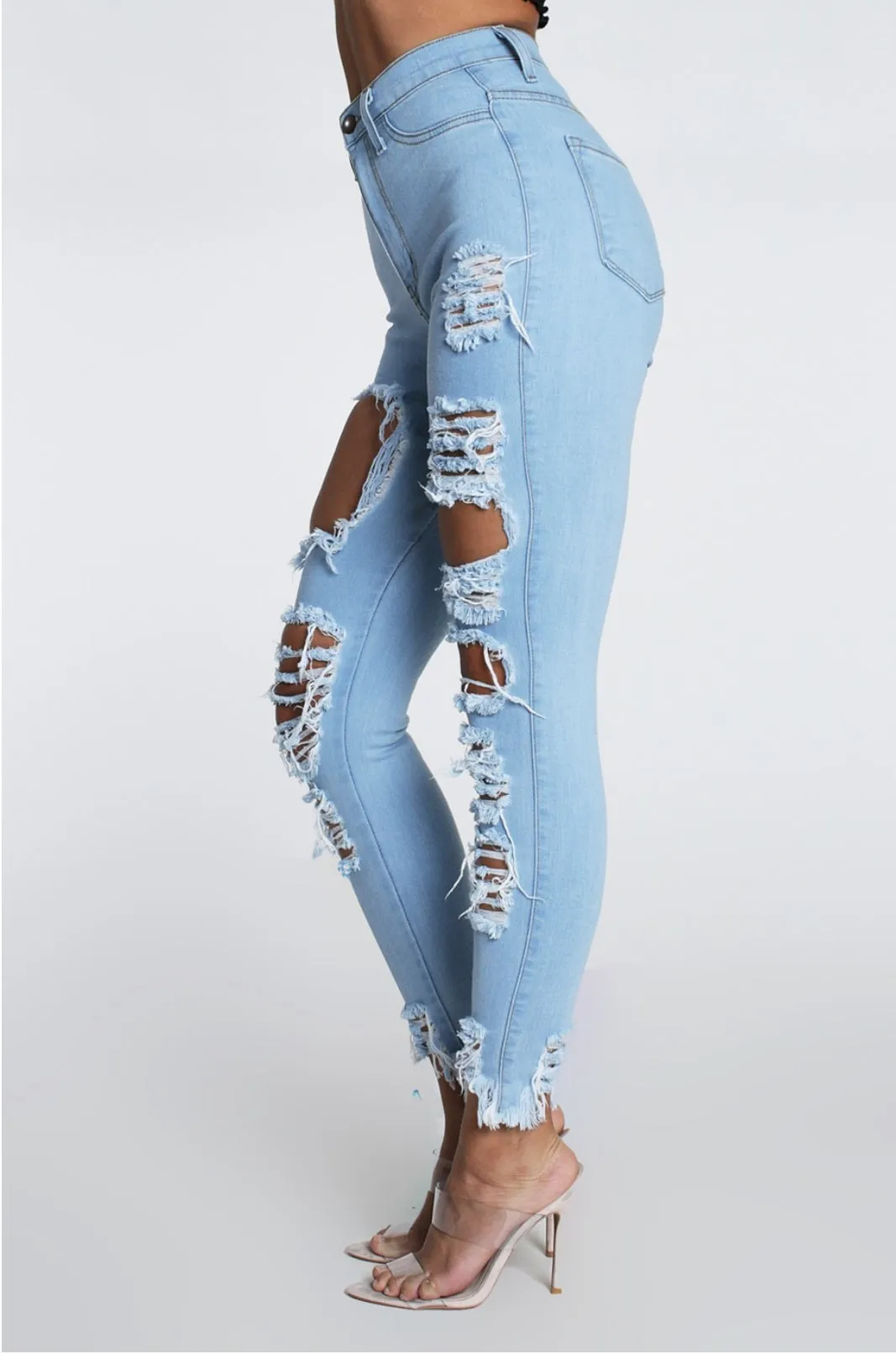 Light Denim Distressed Skinny