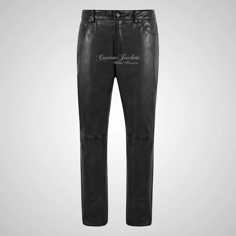 Mens 501 Leather Jeans Leather Pants Soft Leather