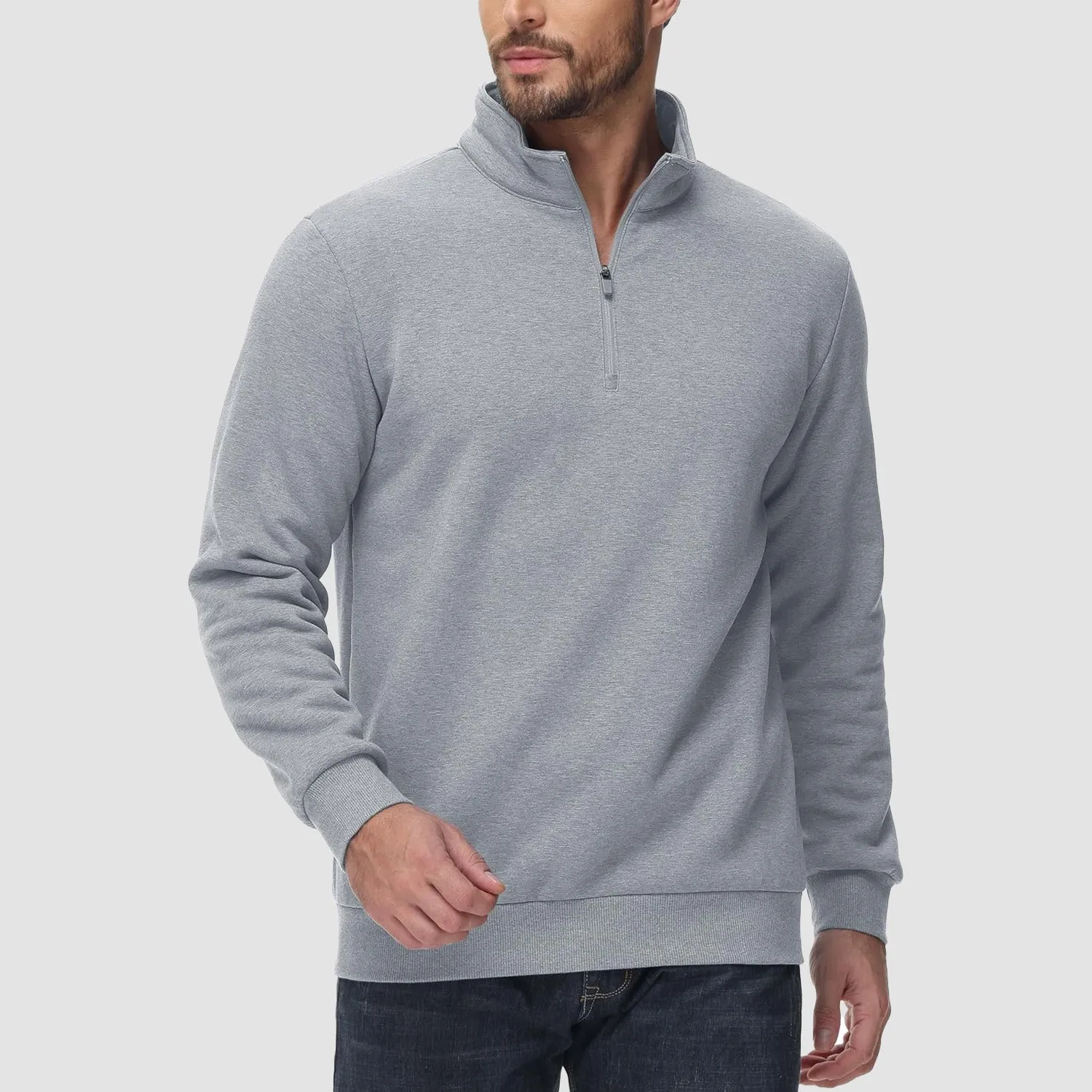 Men's Sherpa Lined Quarter Zip Fleece Pullover | Heavyweight Winter Sweatshirt