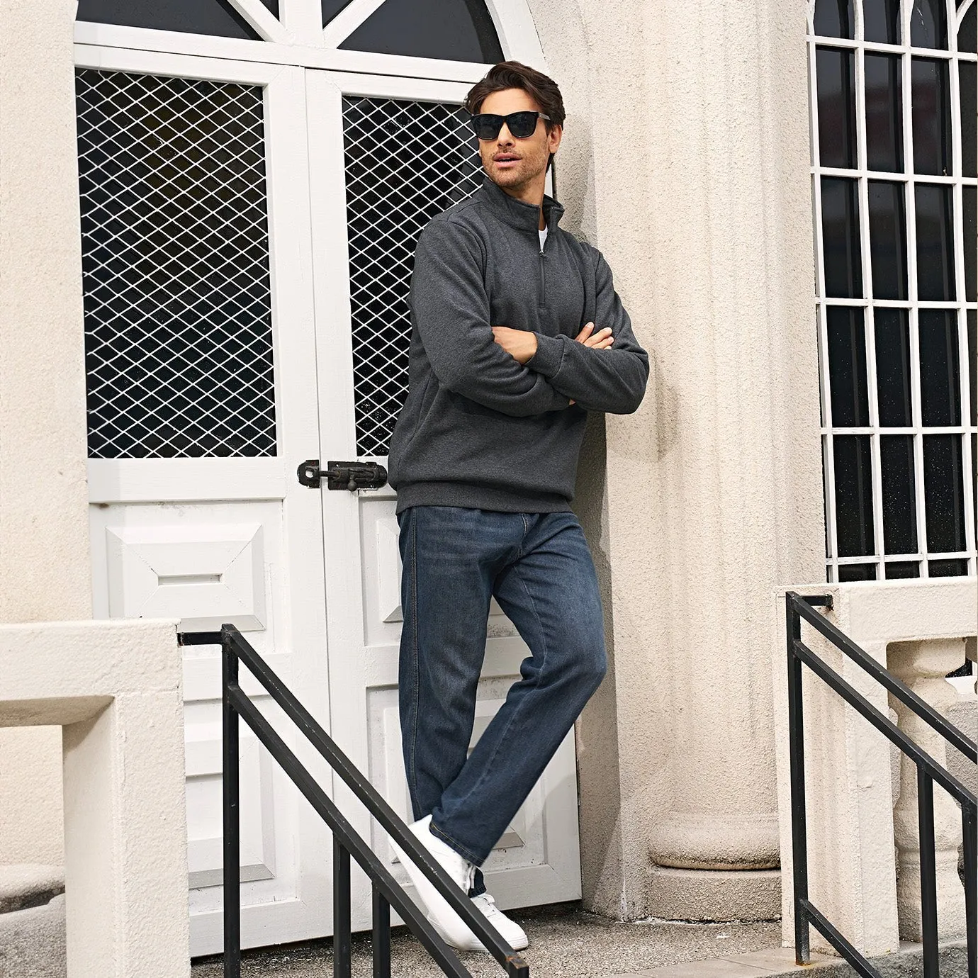 Men's Sherpa Lined Quarter Zip Fleece Pullover | Heavyweight Winter Sweatshirt