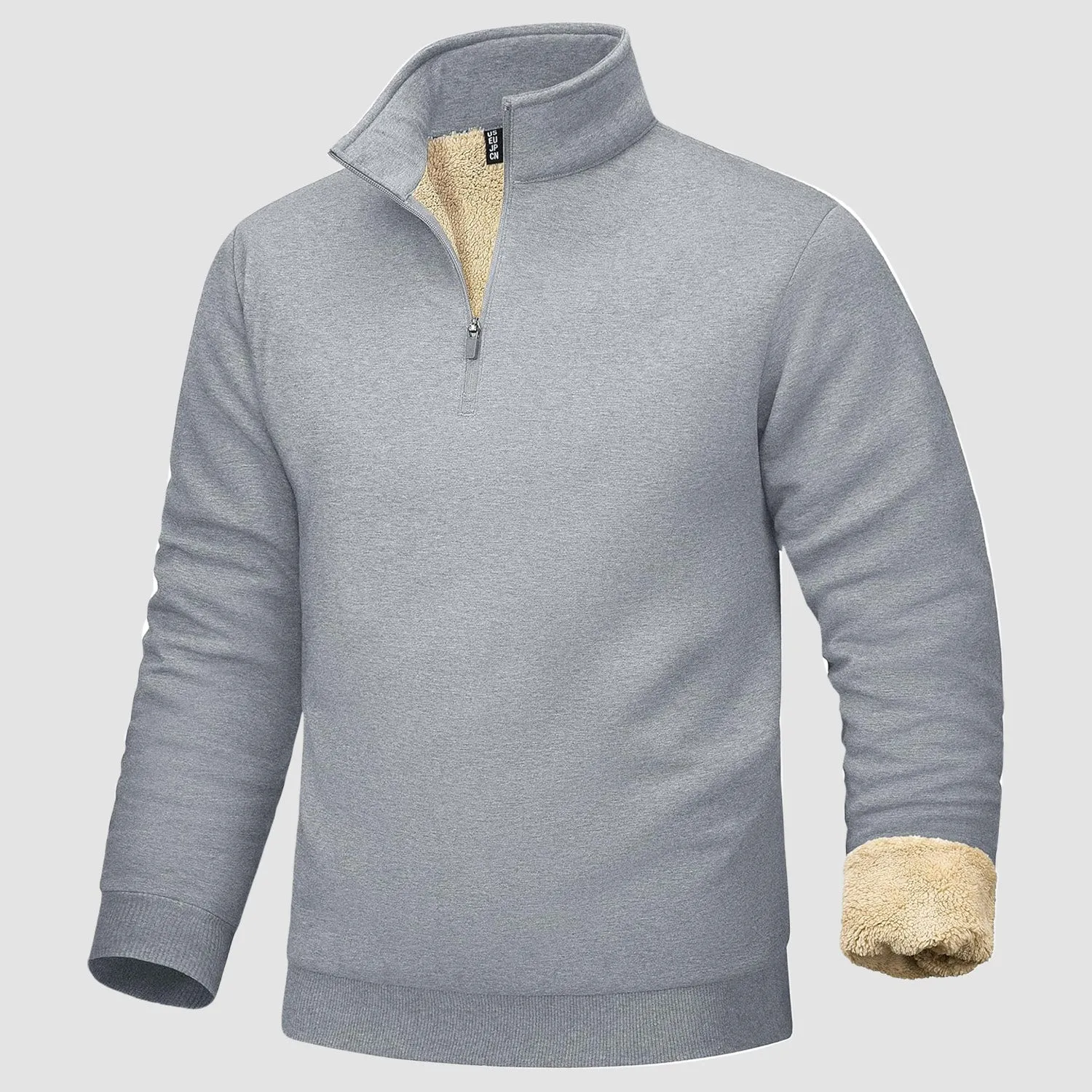 Men's Sherpa Lined Quarter Zip Fleece Pullover | Heavyweight Winter Sweatshirt