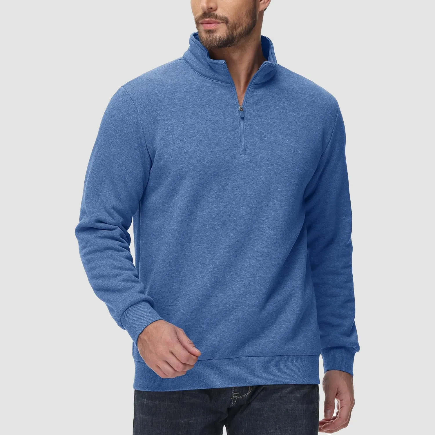 Men's Sherpa Lined Quarter Zip Fleece Pullover | Heavyweight Winter Sweatshirt
