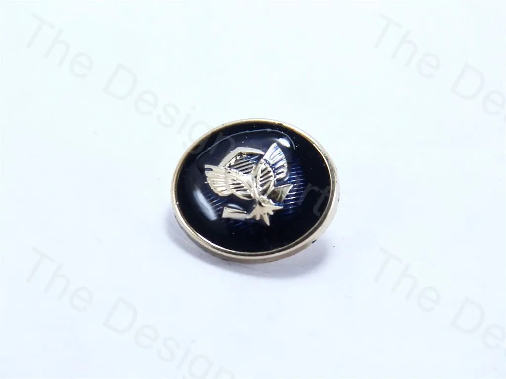 Navy Blue Round Wings Design Designer Suit Buttons