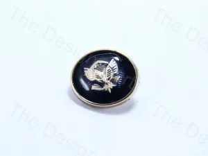 Navy Blue Round Wings Design Designer Suit Buttons