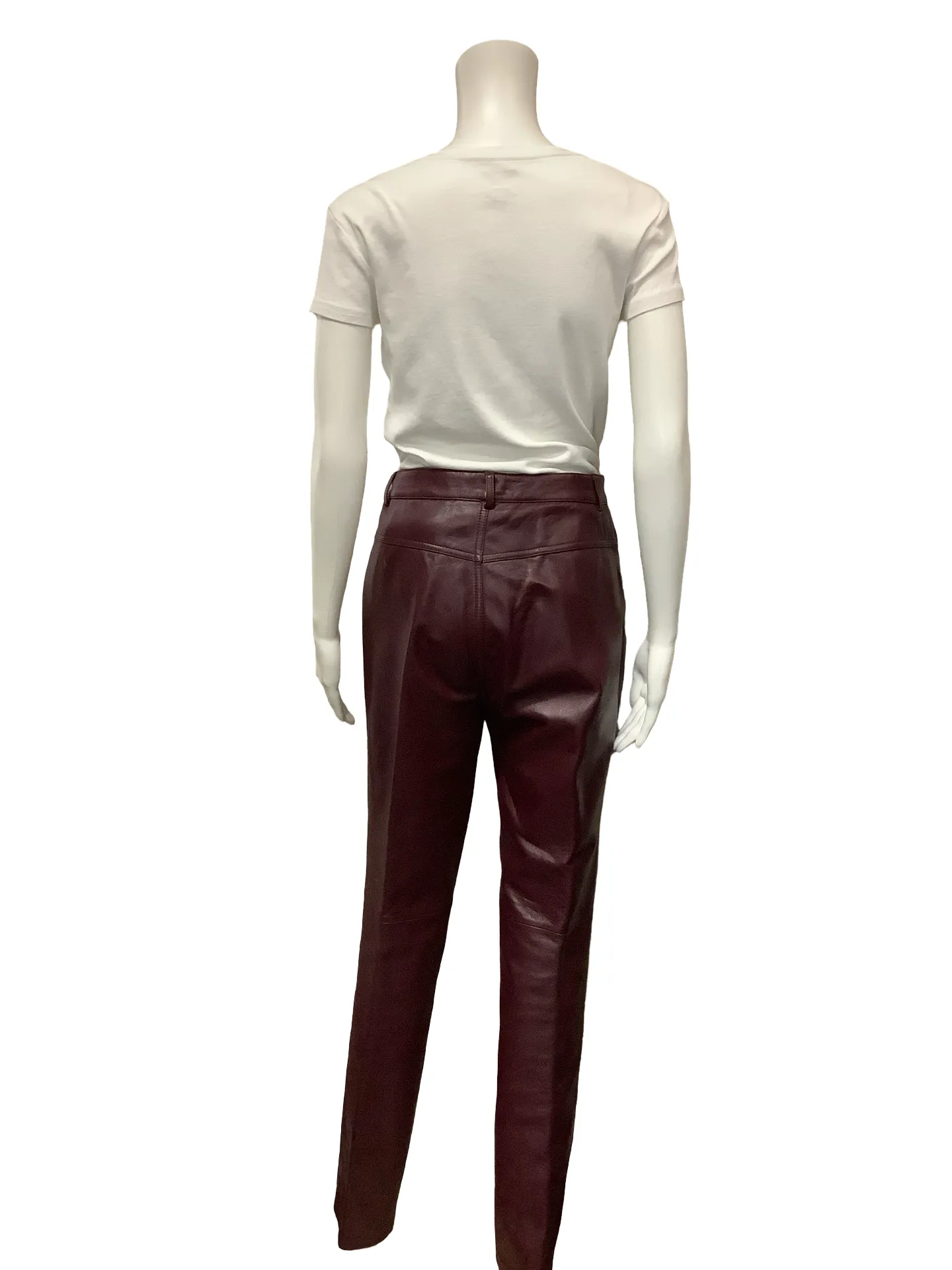 Real Clothes Pant Maroon Leather High Rise Size: 4