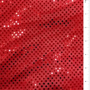 Red Sequin Knit Bolt Fabric