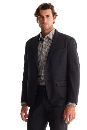 Soft Cloth Studio Suit Jacket in Fancy Jersey - Black Mix