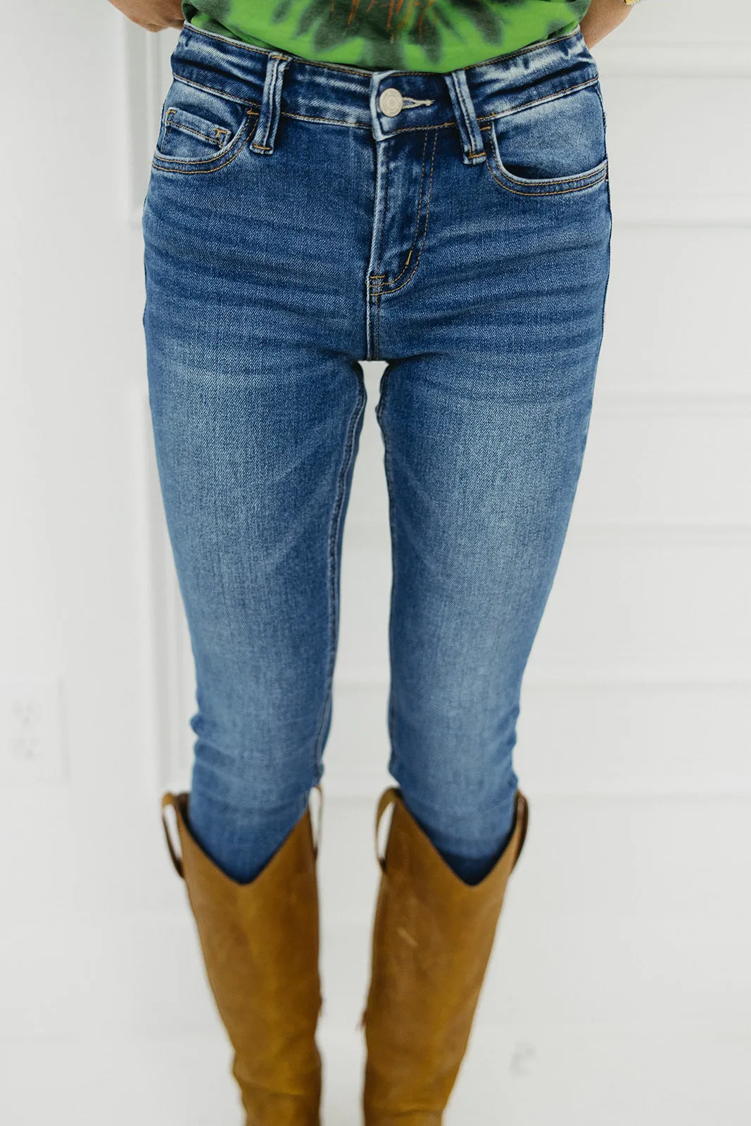 Stay Here Skinny Jeans - Dark Denim