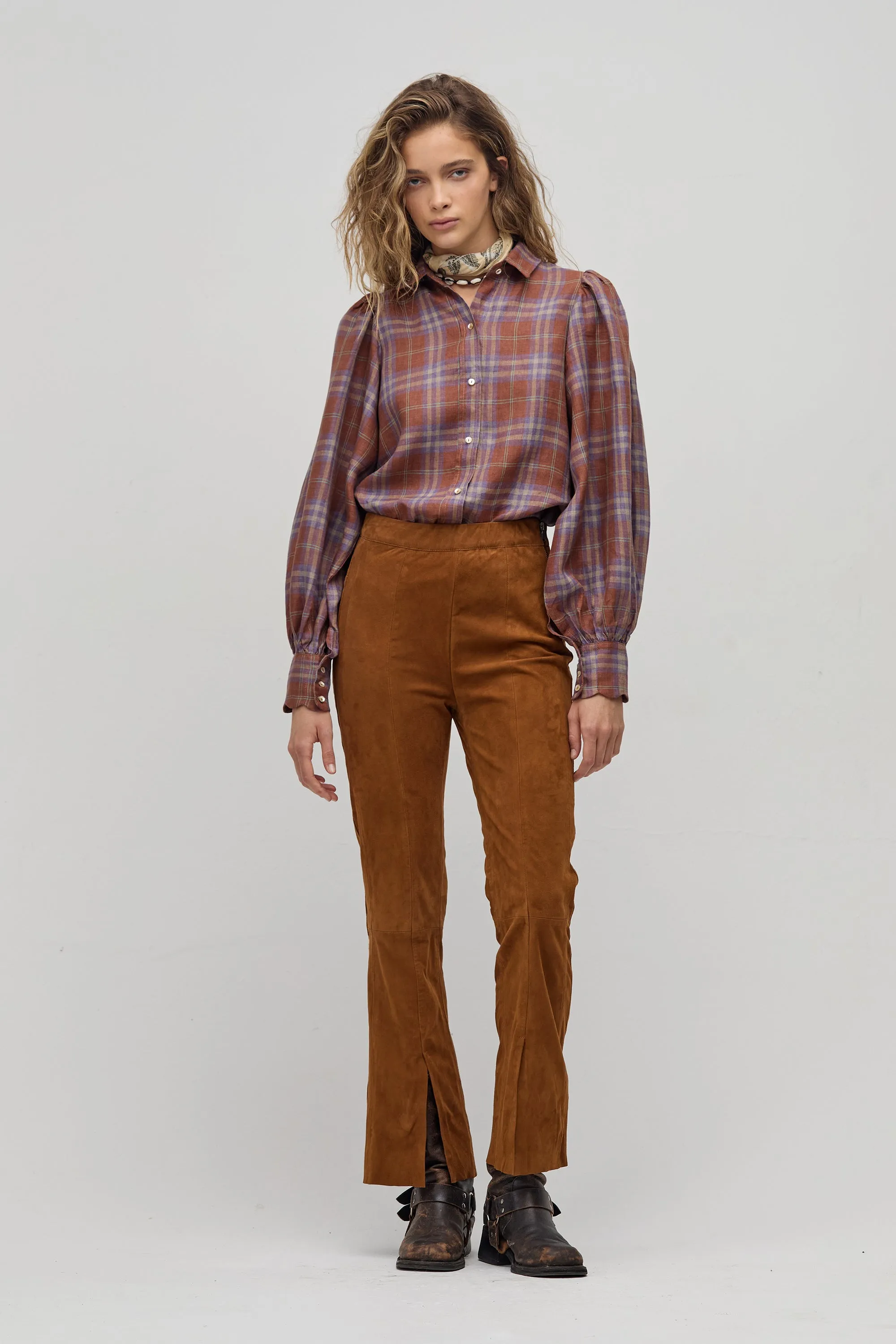 Tori Suede Pants - Tan