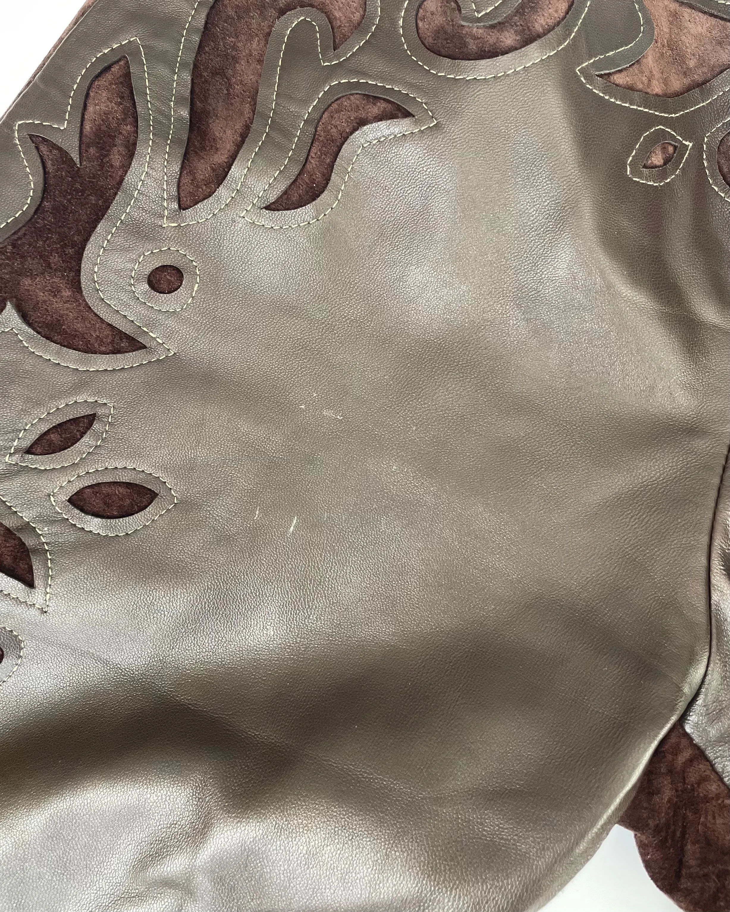 Vintage Western Brown Leather & Suede Pants