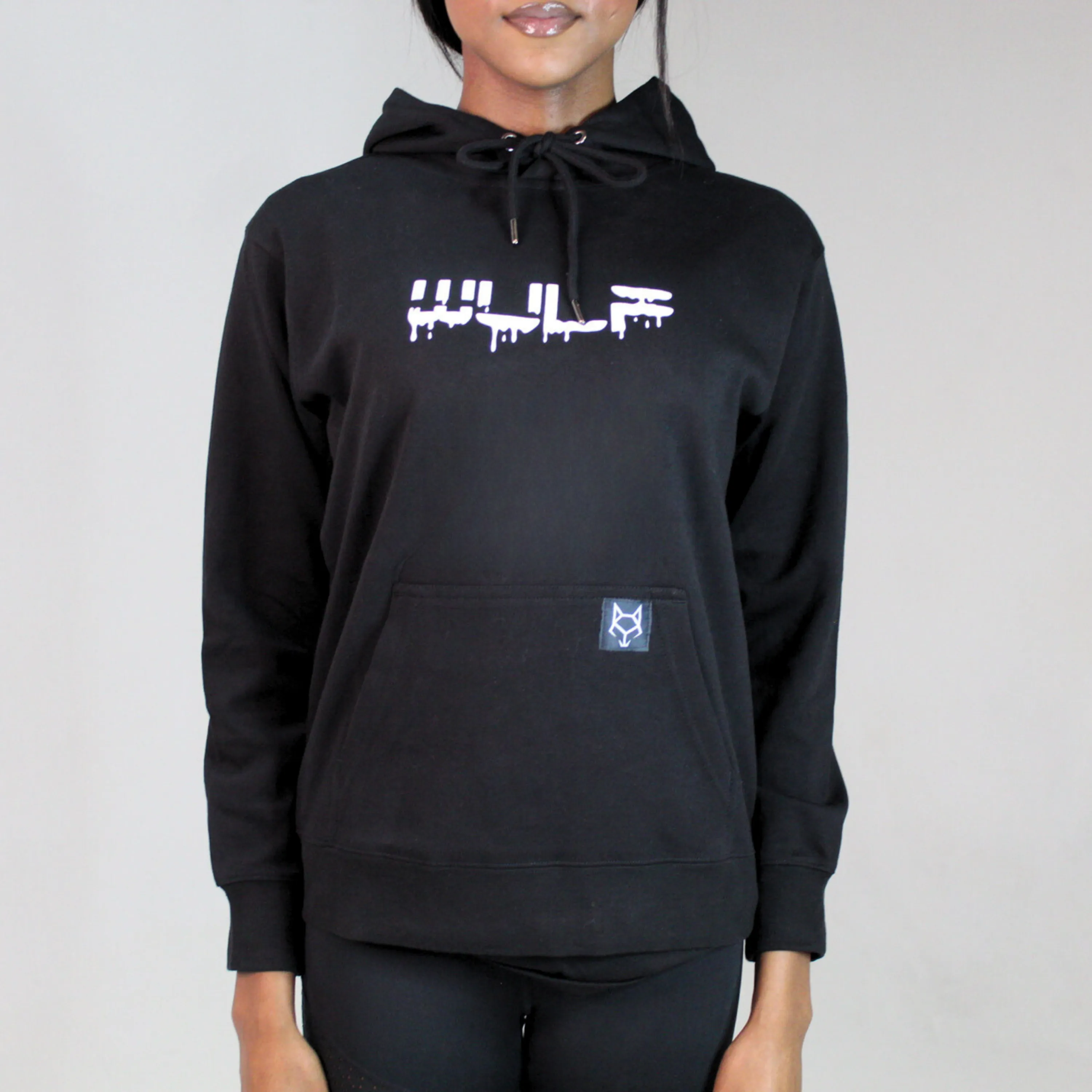 Women's Hoodie Black with Drip Logo